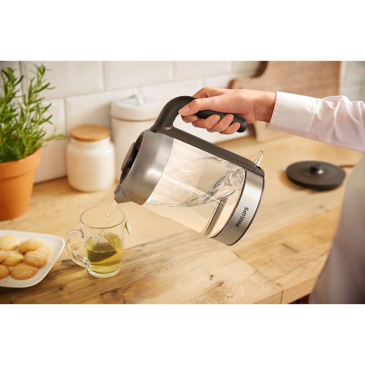 Fierbator electric PHILIPS HD9339/80, 1850-22000W, 1.7l, Argintiu/Negru - Imagine 7