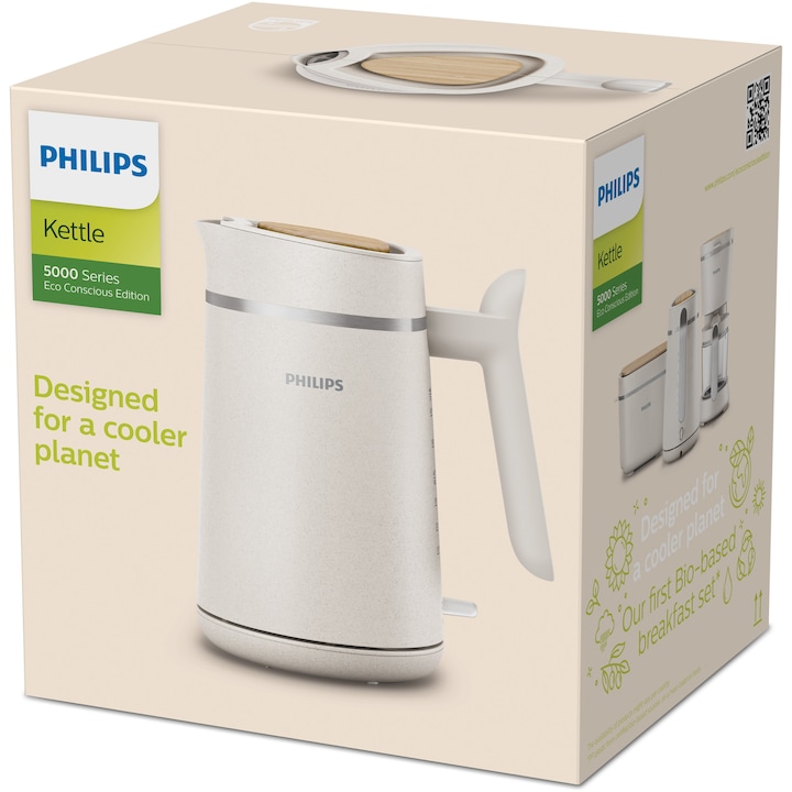 Fierbator electric PHILIPS Eco Conscious HD9365/10, 1850-22000W, 1.7l, Alb Mat - Imagine 8