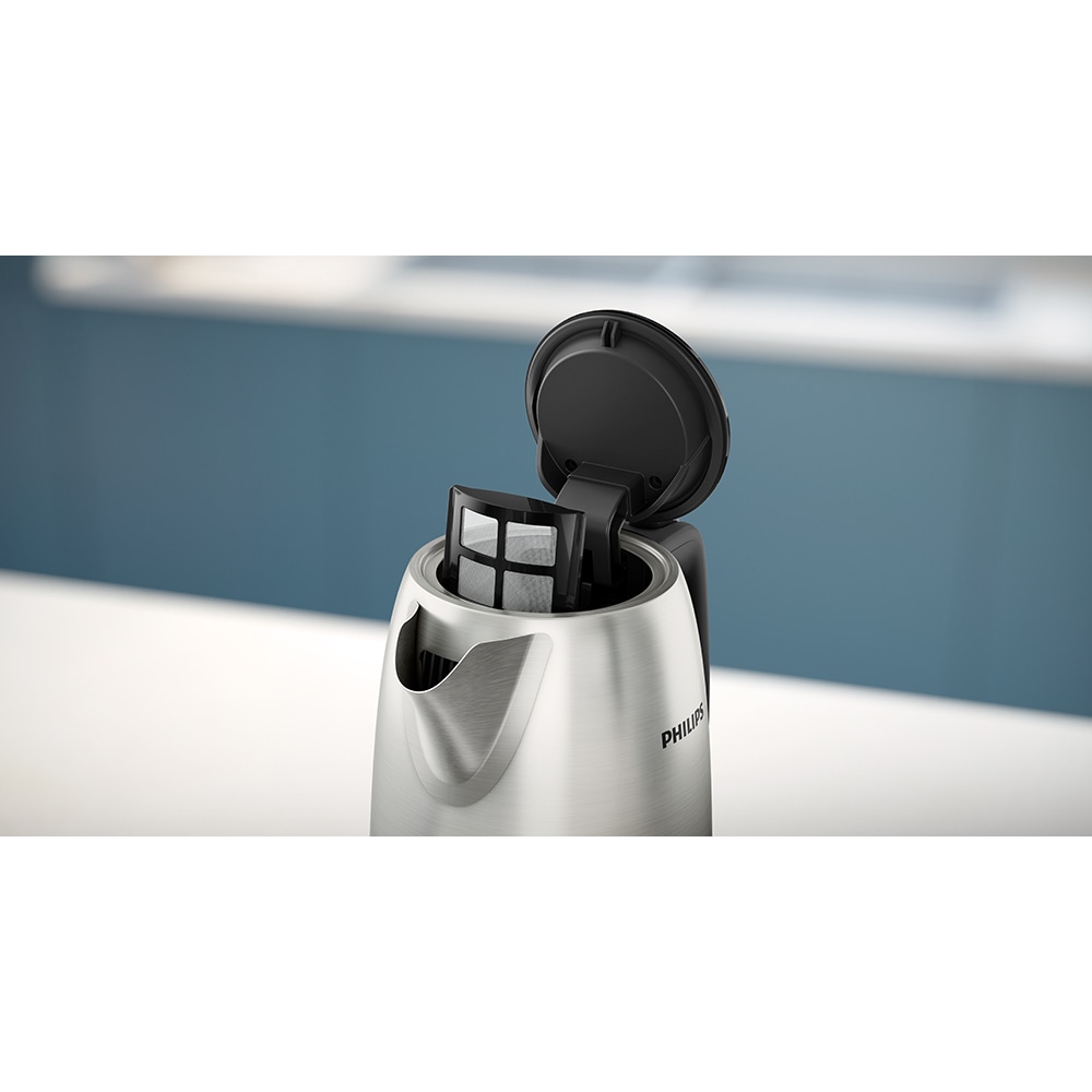 Fierbator electric PHILIPS Daily Collection HD9350/90, 1.7l, 2200W, Argintiu-Negru - Imagine 3