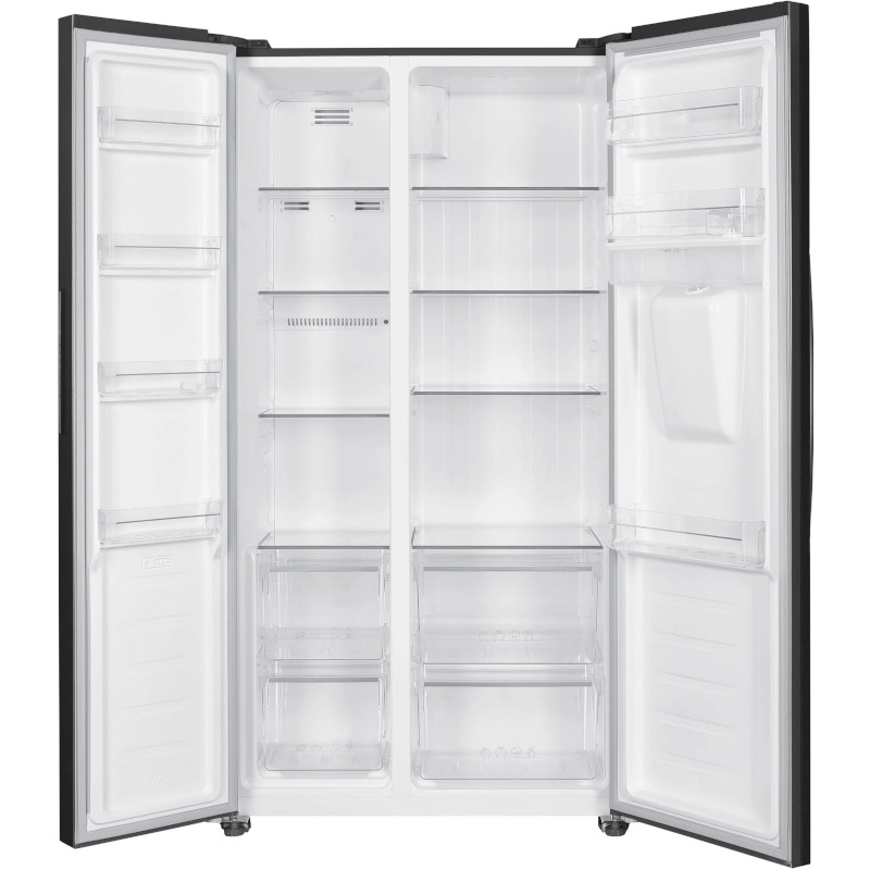 FRAM Frigider Side by Side FRAM FSBS-HM440NFXWDE++, 439L, No Frost, Inverter, Dozator apă, Display Touch, Clasa E, Dark Gray - IT-Fashion.ro