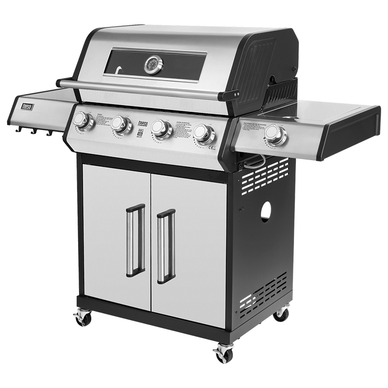 TEESA Grill pe Gaz Teesa BBQ 5006 Master TSA0250, 5 arzatoare, 14 kW, Suprafata de gatit 71,5x45 cm, Gri/Negru - IT-Fashion.ro