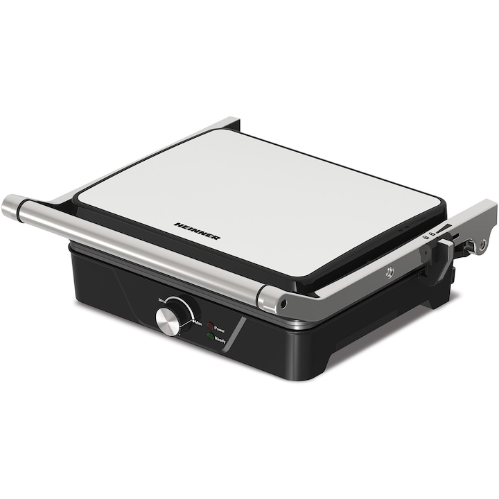 HEINNER Grill electric HEINNER HEG-K2000CP, 2000W, Plăci detașabile, Termostat reglabil, SIlver - IT-Fashion.ro