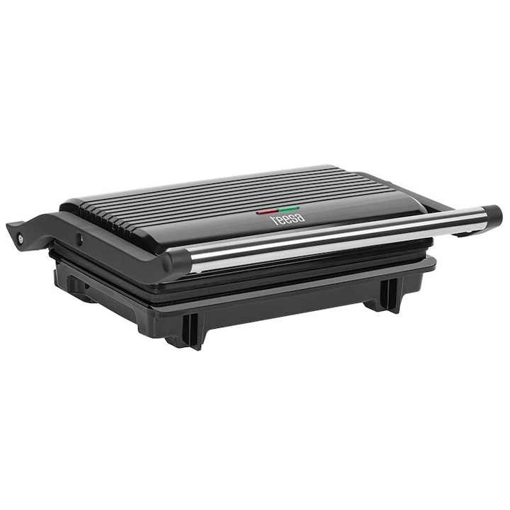 TEESA Grill electric Panini TEESA TSA3234, 1000W, plăci antiaderente, 3 poziții, Black - IT-Fashion.ro