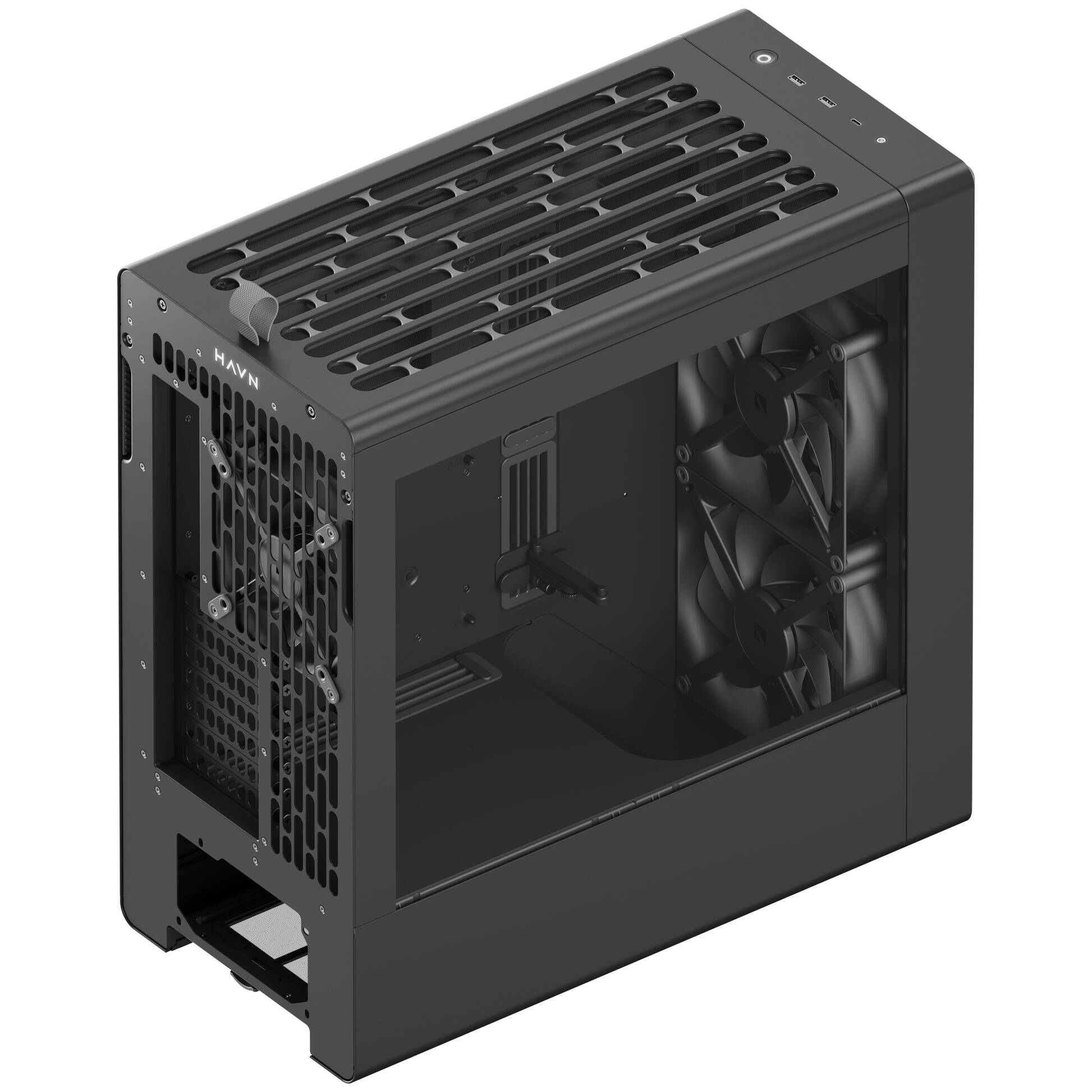 Carcasa HAVN BF 360 Flow HVN-CA-BF360-04, E-ATX, Mid Tower, Tempered Glass, Black - Imagine 5