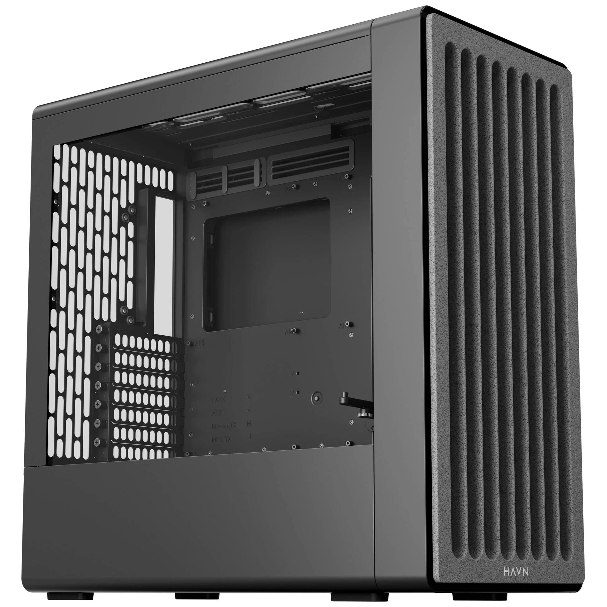 HAVN Carcasa HAVN BF 360 HVN-CA-BF360-02, E-ATX, Mid Tower, Tempered Glass, Black - IT-Fashion.ro