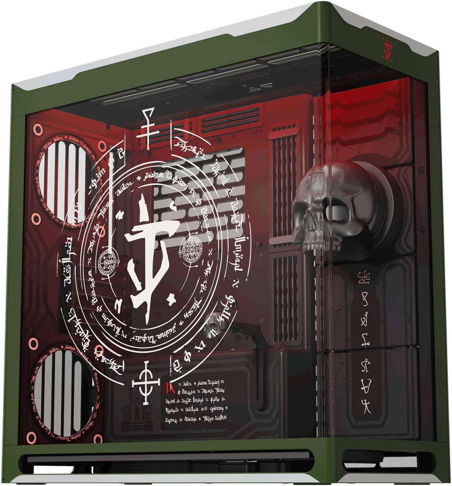 HAVN Carcasa HAVN HS 420 DOOM The Dark Ages HVN-CA-HS420-05-DOOM, E-ATX, Mid Tower, Tempered Glass, Limited Edition, Green - IT-Fashion.ro