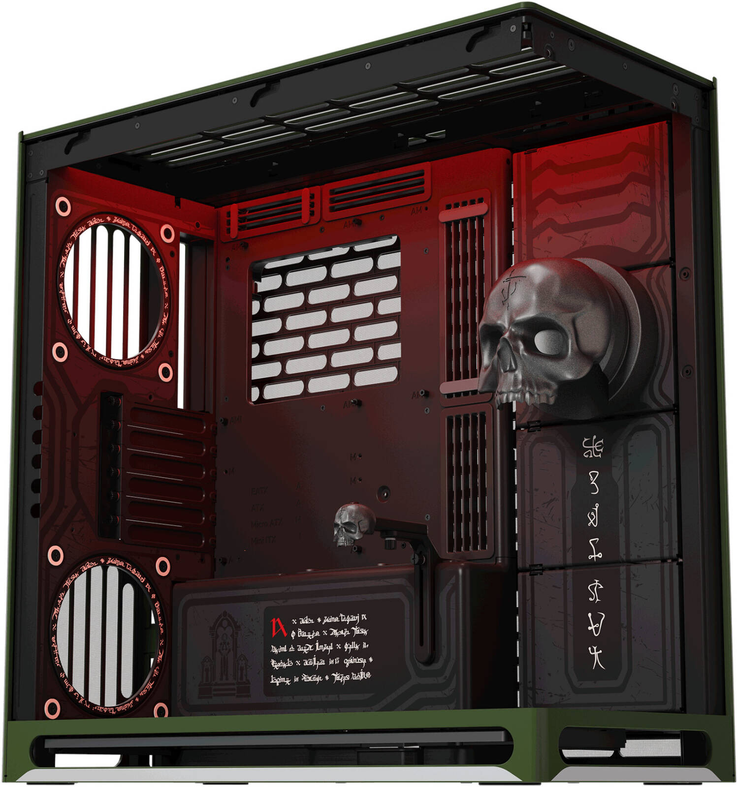 HAVN Carcasa HAVN HS 420 DOOM The Dark Ages HVN-CA-HS420-05-DOOM, E-ATX, Mid Tower, Tempered Glass, Limited Edition, Green - IT-Fashion.ro