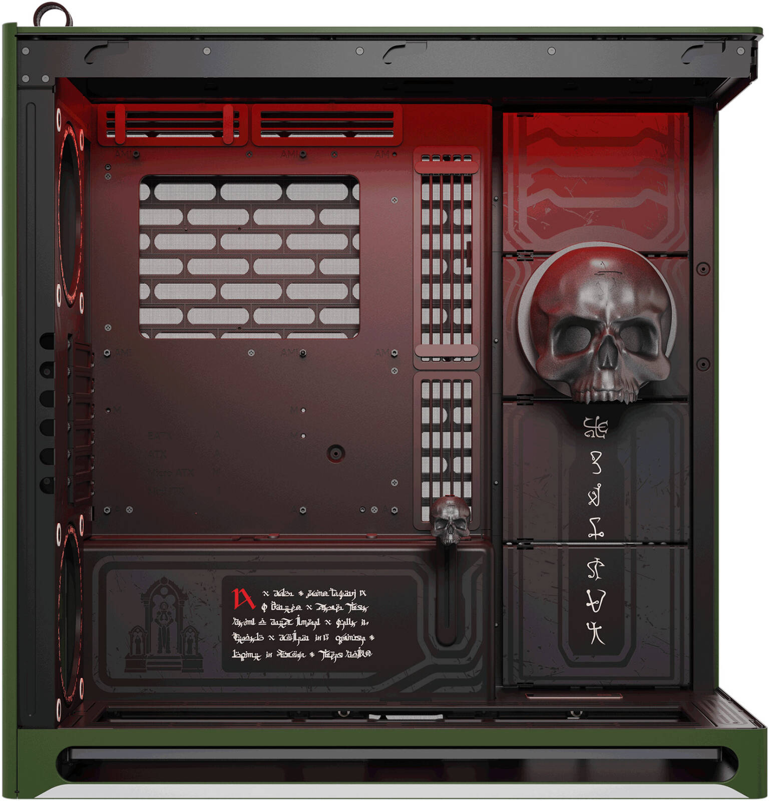 Carcasa HAVN HS 420 DOOM The Dark Ages HVN-CA-HS420-05-DOOM, E-ATX, Mid Tower, Tempered Glass, Limited Edition, Green - Imagine 5