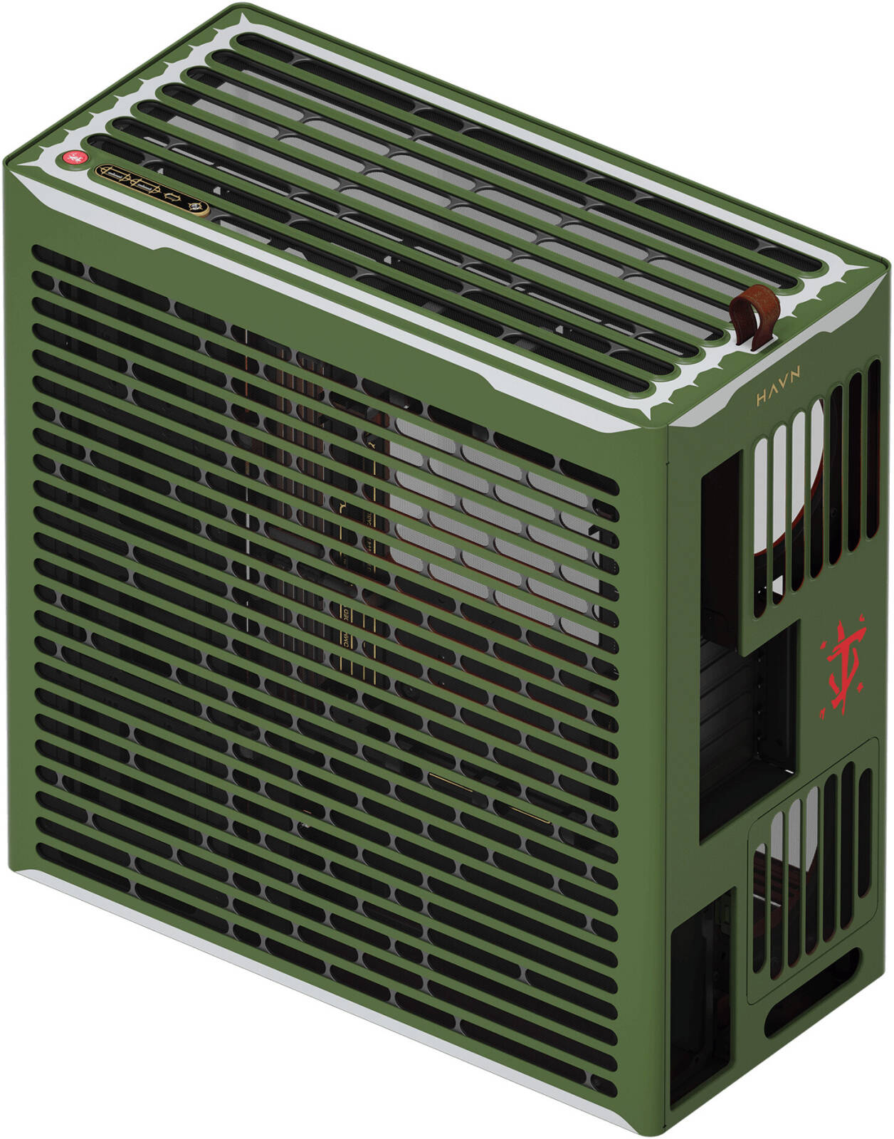 Carcasa HAVN HS 420 DOOM The Dark Ages HVN-CA-HS420-05-DOOM, E-ATX, Mid Tower, Tempered Glass, Limited Edition, Green - Imagine 7