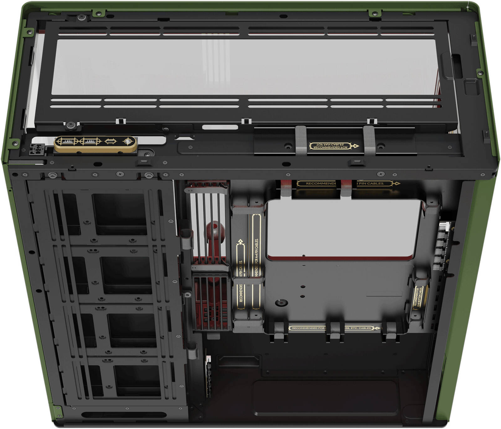 Carcasa HAVN HS 420 DOOM The Dark Ages HVN-CA-HS420-05-DOOM, E-ATX, Mid Tower, Tempered Glass, Limited Edition, Green - Imagine 8