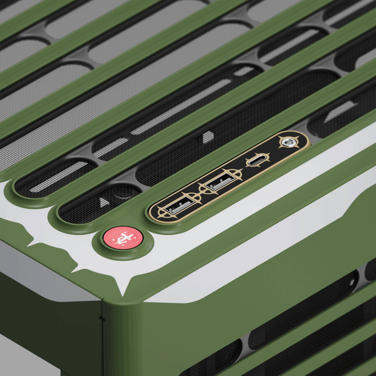 Carcasa HAVN HS 420 DOOM The Dark Ages HVN-CA-HS420-05-DOOM, E-ATX, Mid Tower, Tempered Glass, Limited Edition, Green - Imagine 9