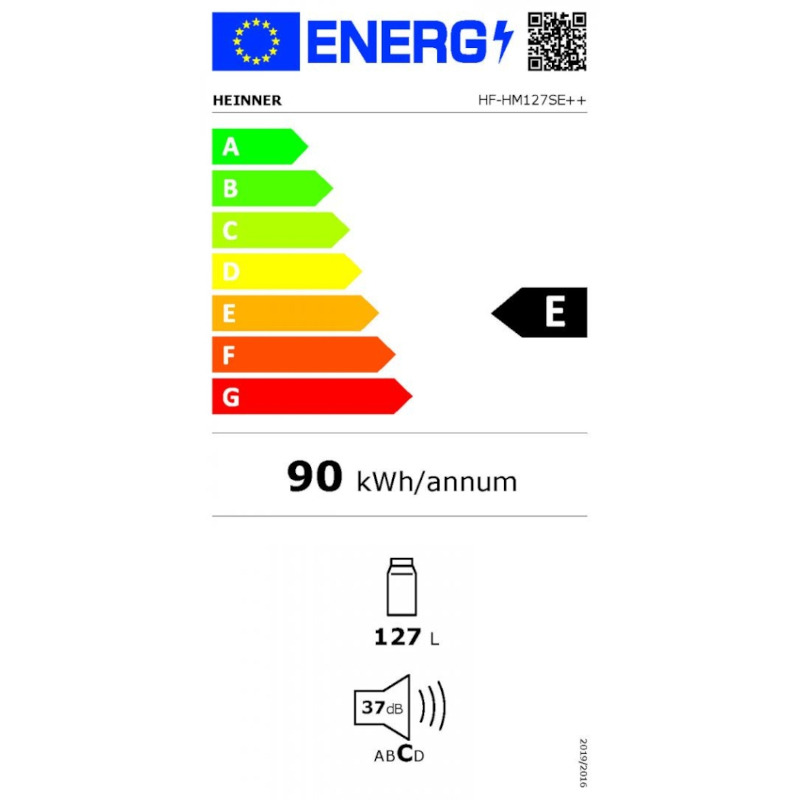 Frigider HEINNER HF-HM127SE++, 127L, No Frost, Clasa E, Control electronic, LED, 85 cm, Silver - Imagine 3
