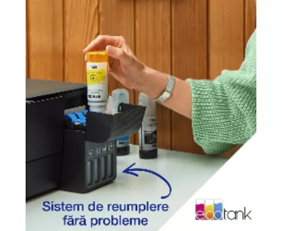Imprimanta Inkjet EPSON EcoTank M1170, Monocrom cu Wi-Fi și Duplex, Alb/Negru - Imagine 3