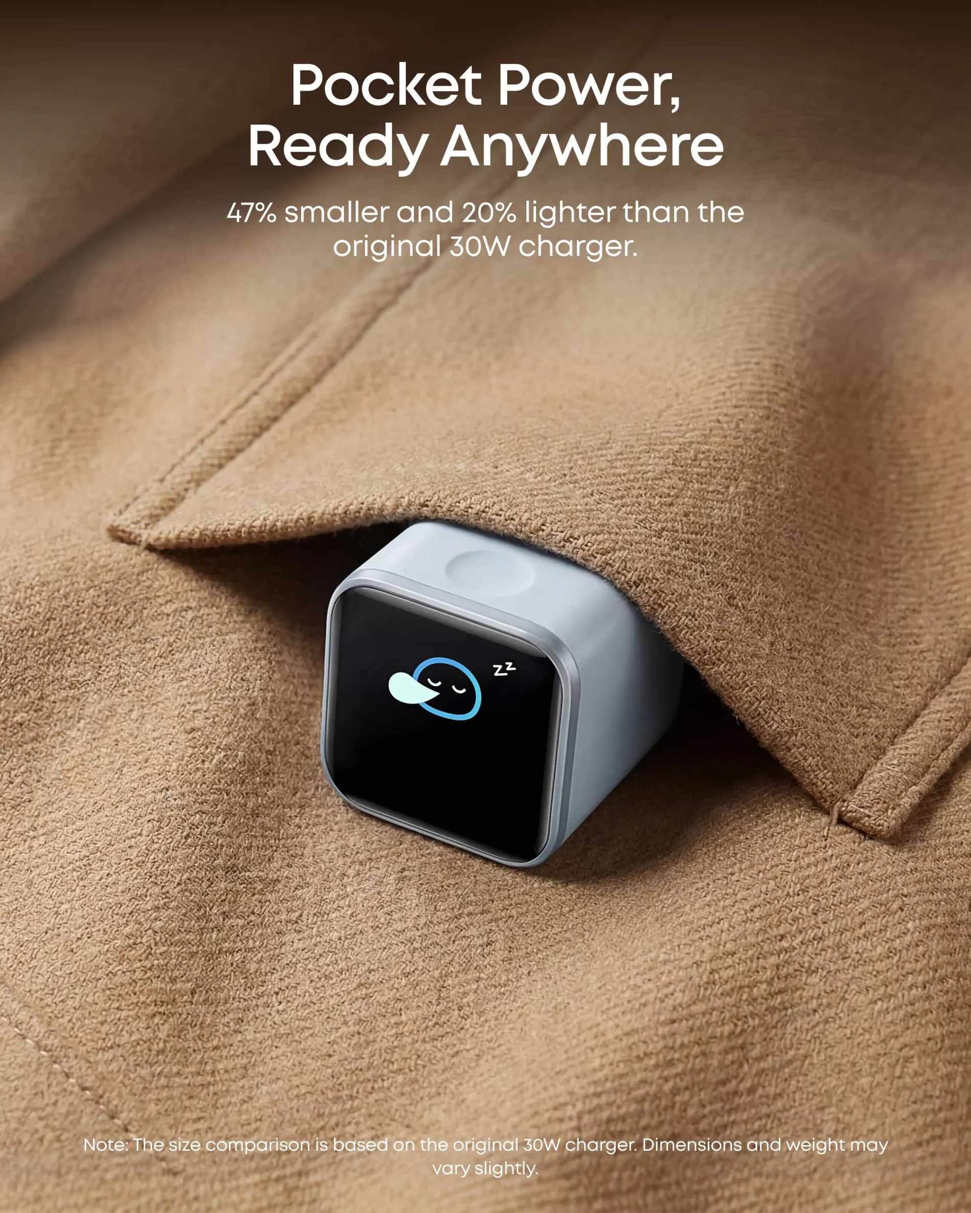Incarcator retea ANKER Nano Smart Display A121DG11, 45W, 1x USB-C, Black - Imagine 4