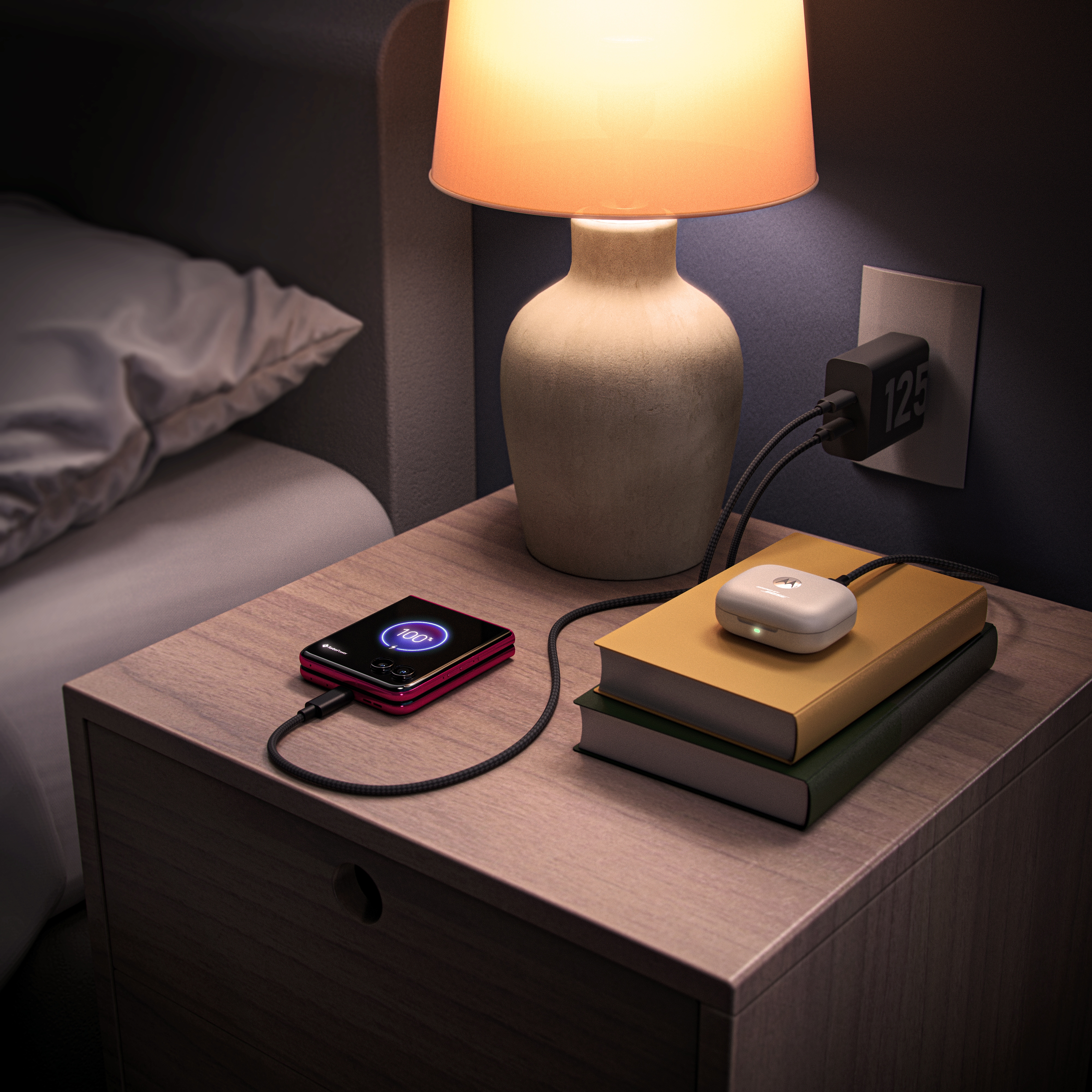 Incarcator retea MOTOROLA TurboPower, 2x USB-C, 125W, Cablu inclus 2m, Black - Imagine 6