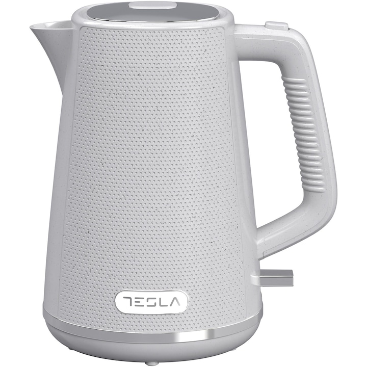 TESLA Fierbător electric TESLA KT400GX, 1.7L, 2200W, Oprire automată, LED, Bază rotativă 360°, White/Gray - IT-Fashion.ro
