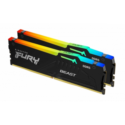 KINGSTON Kit Memorie Kingston FURY Beast RGB XMP/EXPO KF556C36BBE2AK2-64, 64GB, DDR5-5600 Mhz, CL36, Dual Channel - IT-Fashion.ro