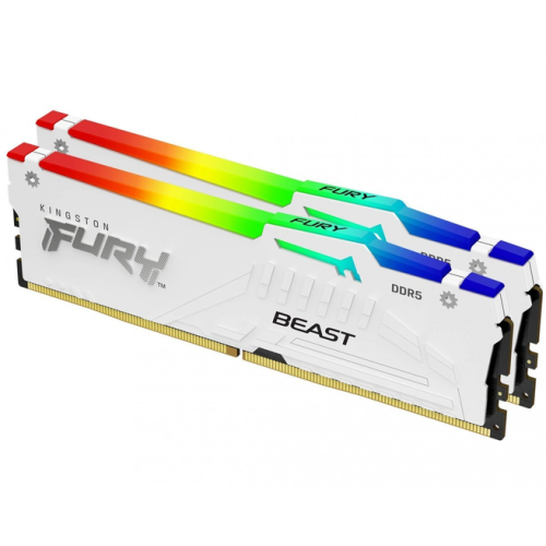 KINGSTON Kit Memorie RAM Kingston Fury Beast RGB White Intel XMP 3.0/AMD EXPO KF560C36BWE2AK2-32, 32GB, DDR5-6000MHz, CL36, Dual Channel - IT-Fashion.ro