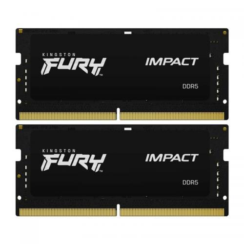 KINGSTON Kit Memorie RAM SO-DIMM Kingston Fury Impact 32GB KF548S38IBK2-32, DDR5-4800Mhz, CL38, Dual Channel - IT-Fashion.ro