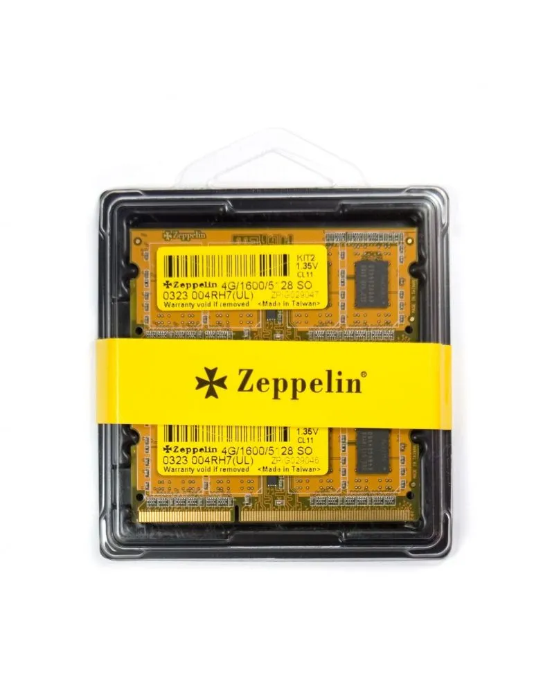 Zeppelin Kit Memorie RAM SO-DIMM Zeppelin ZE-SD3-8G1600V1.35-KIT, 8GB, DDR3-1600MHz, CL11, Dual Channel - IT-Fashion.ro