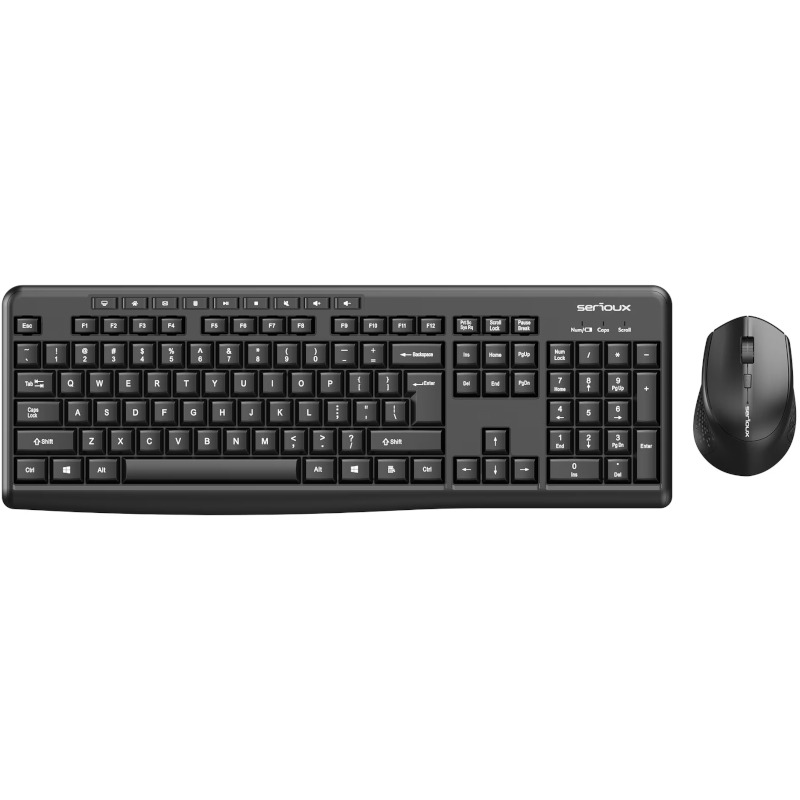 SERIOUX Kit tastatură + mouse wireless Serioux SRXK-SKIT706W, USB, Negru - IT-Fashion.ro