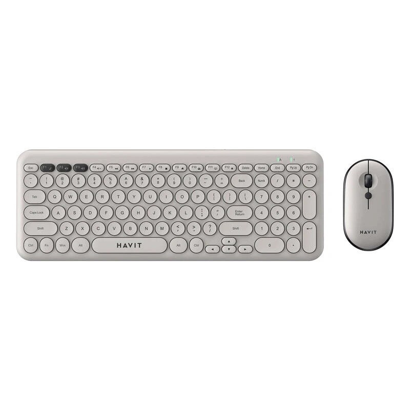 HAVIT Kit tastatura + Mouse Wireless HAVIT HVKB-KB254GCM-GY, 2.4 GHz, USB, Gri - IT-Fashion.ro