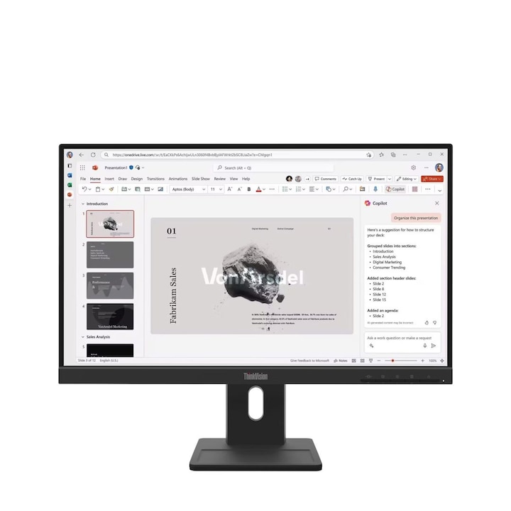Monitor LED Lenovo ThinkVision E22-40 64C9MAT6EU, 21.5" Full HD, 4ms, 60Hz, Negru - Imagine 1
