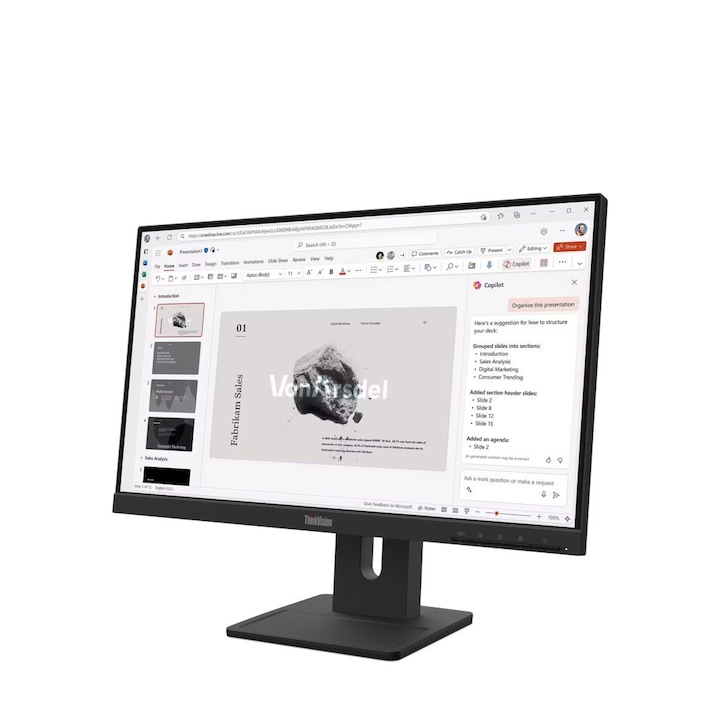 Monitor LED Lenovo ThinkVision E22-40 64C9MAT6EU, 21.5" Full HD, 4ms, 60Hz, Negru - Imagine 3