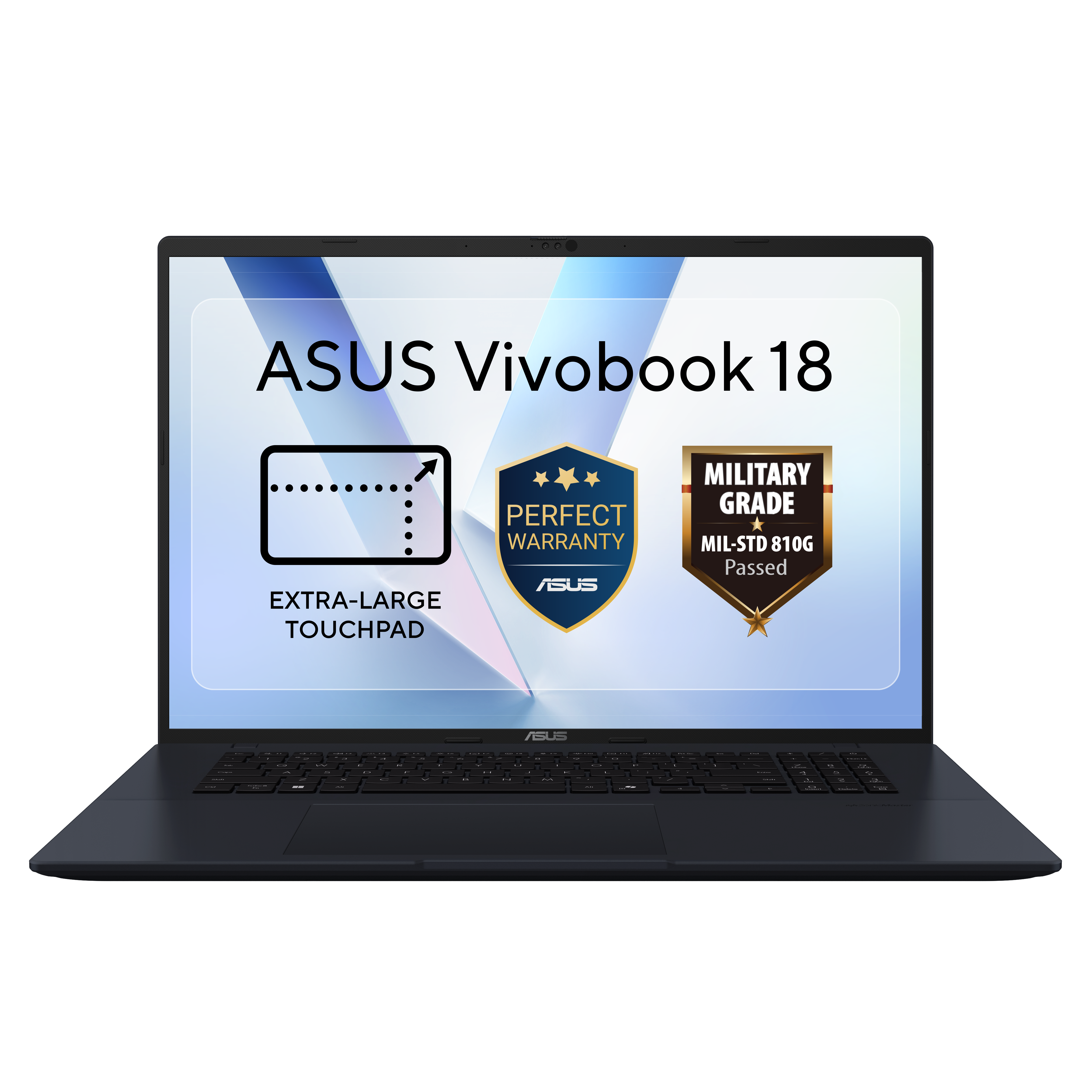 ASUS Laptop ASUS VivoBook 18 M1807HA-S8025, 18.4" WUXGA, AMD® Ryzen™ 7 260, 16GB RAM, SSD 1TB, AMD Radeon 780M, Fara sistem de operare, Quiet Blue - IT-Fashion.ro