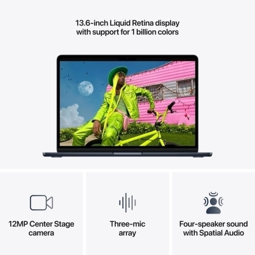 Laptop Apple MacBook Air 13 with Liquid Retina (2026) MDHG4RO/A, Apple M5 10-core, 13.6 inch, RAM 24GB, SSD 1TB, Apple M5 10-core Graphics, Int KB, macOS, Midnight - Imagine 5