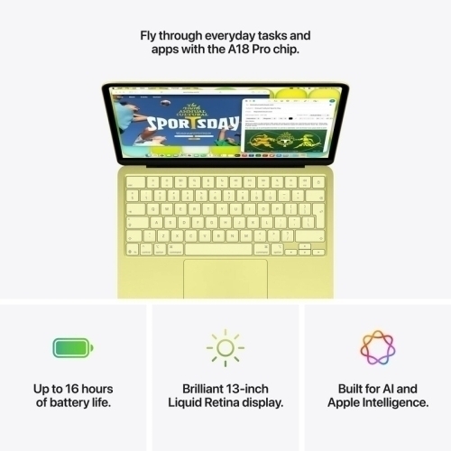 Laptop Apple MacBook Neo 13 with Liquid Retina (2026) Z1TS0006K, Apple A18 Pro Hexa Core, 13 inch, RAM 8GB, SSD 256GB, Apple A18 Pro 5-core Graphics, US KB, macOS, Indigo - Imagine 5