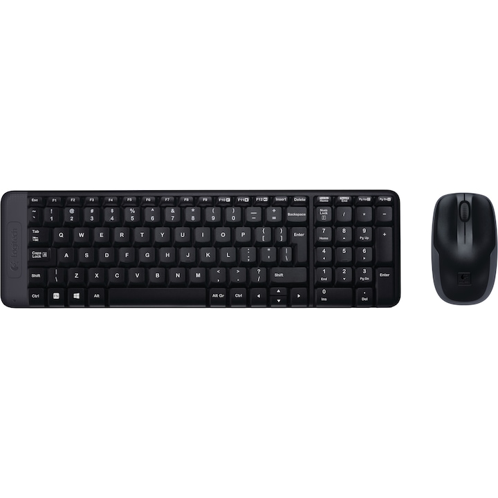 Logitech Kit tastatura + mouse LOGITECH MK220, Wireless, Black - IT-Fashion.ro