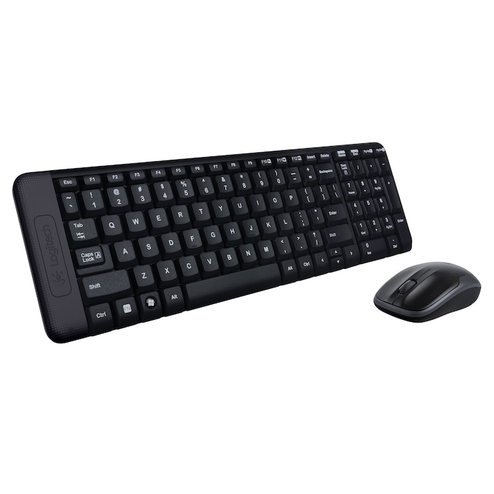 Logitech Kit tastatura + mouse LOGITECH MK220, Wireless, Black - IT-Fashion.ro