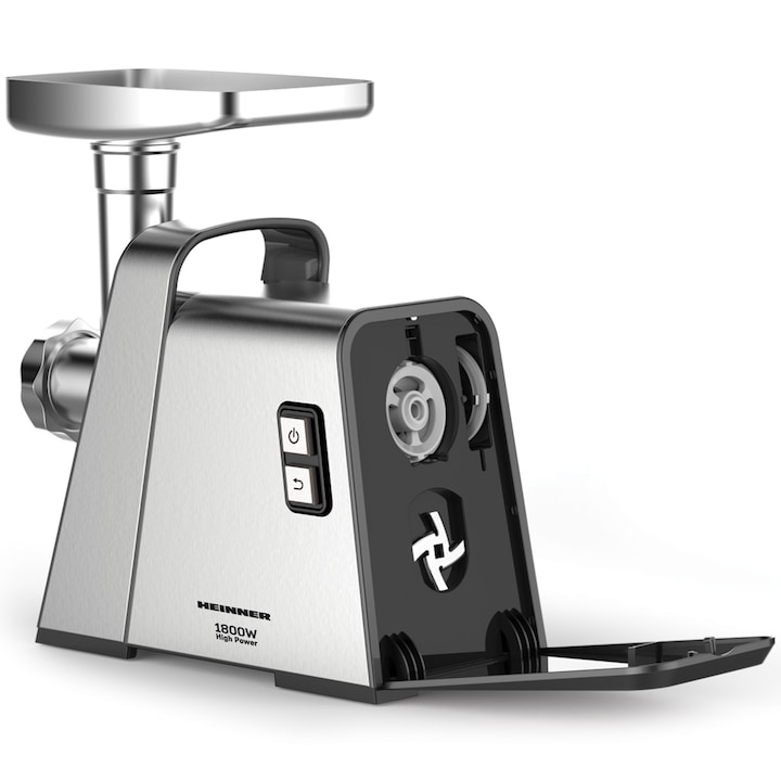 HEINNER Mașină de tocat carne Heinner MG-Y1800X, 1800W, 3 site de tăiere, 2 kg/min, Inox - IT-Fashion.ro