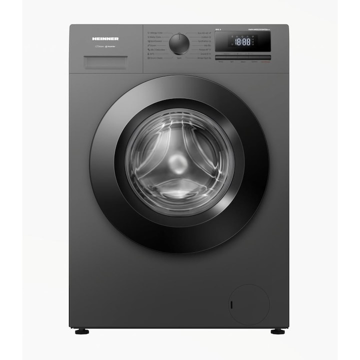 HEINNER Masina de spalat rufe HEINNER HWM-HME612IVSMTGA+++, 6 kg, 1200 rpm, Clasa A, Motor Inverter, 15 programe, Gri Titanium - IT-Fashion.ro