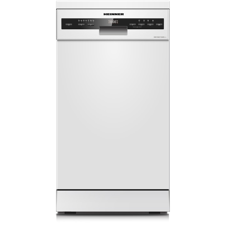 HEINNER Masina de spalat vase HEINNER HDW-FSM45710AWD+++, 10 seturi, 7 programe, Clasa D, 45 cm, Alb - IT-Fashion.ro