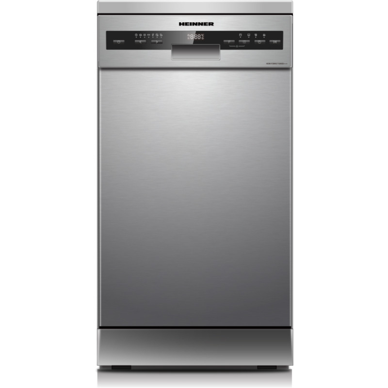 HEINNER Masina de spalat vase HEINNER HDW-FSM45710AXD+++, Slim, 10 seturi, 7 programe, Clasa D, 45 cm, Argintiu - IT-Fashion.ro