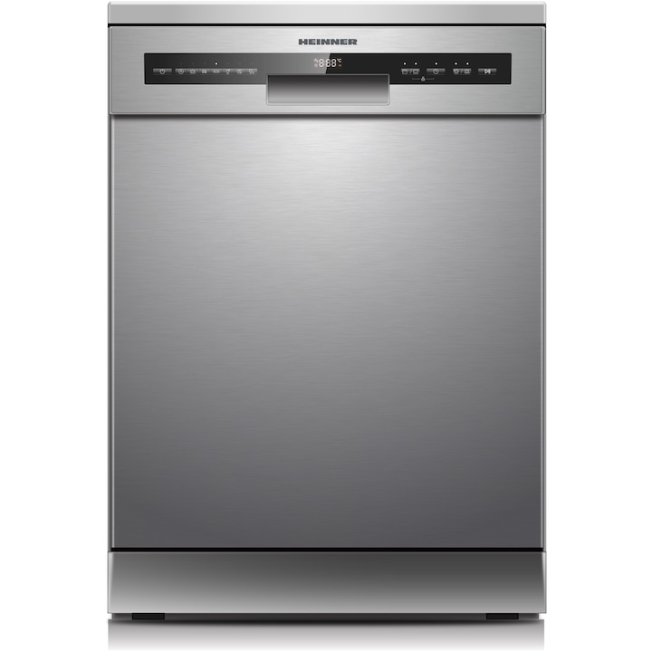 HEINNER Masina de spalat vase HEINNER HDW-FSM60714AXD+++, 14 seturi, 7 programe, Clasa D, 60 cm, Inox - IT-Fashion.ro