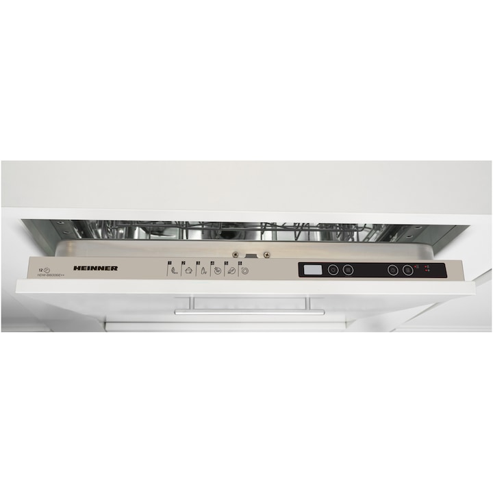 HEINNER Masina de spalat vase HEINNER HDW-BI6006IE++, 12 seturi, 6 programe, Clasa E, 60 cm, Alb - IT-Fashion.ro