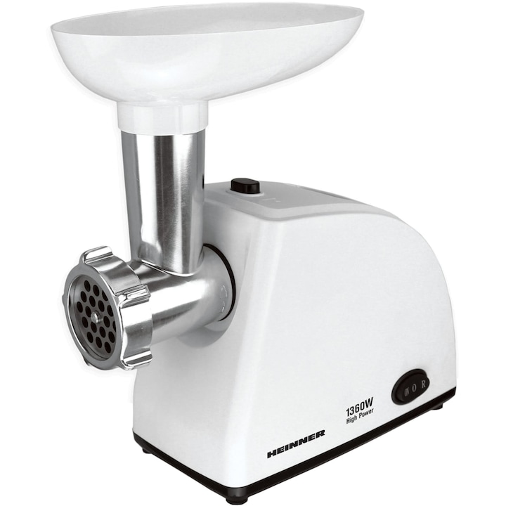 HEINNER Masina de tocat HEINNER MG-W1200R, 1.5 kg, 1360 W, 3 site de taiere, Alb - IT-Fashion.ro