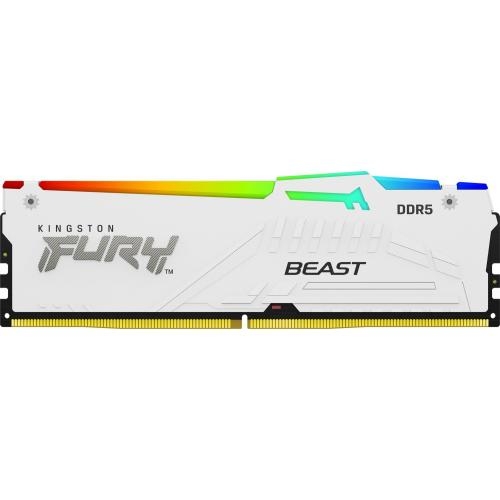 KINGSTON Memorie RAM Kingston Fury Beast RGB White Intel XMP 3.0/AMD EXPO KF560C36BWE2A-16, 16GB, DDR5-6000MHz, CL36 - IT-Fashion.ro