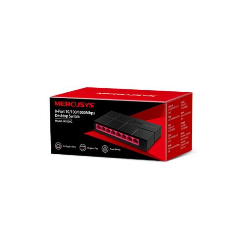 Switch MERCUSYS MS108G, 8 porturi, Black - Imagine 4