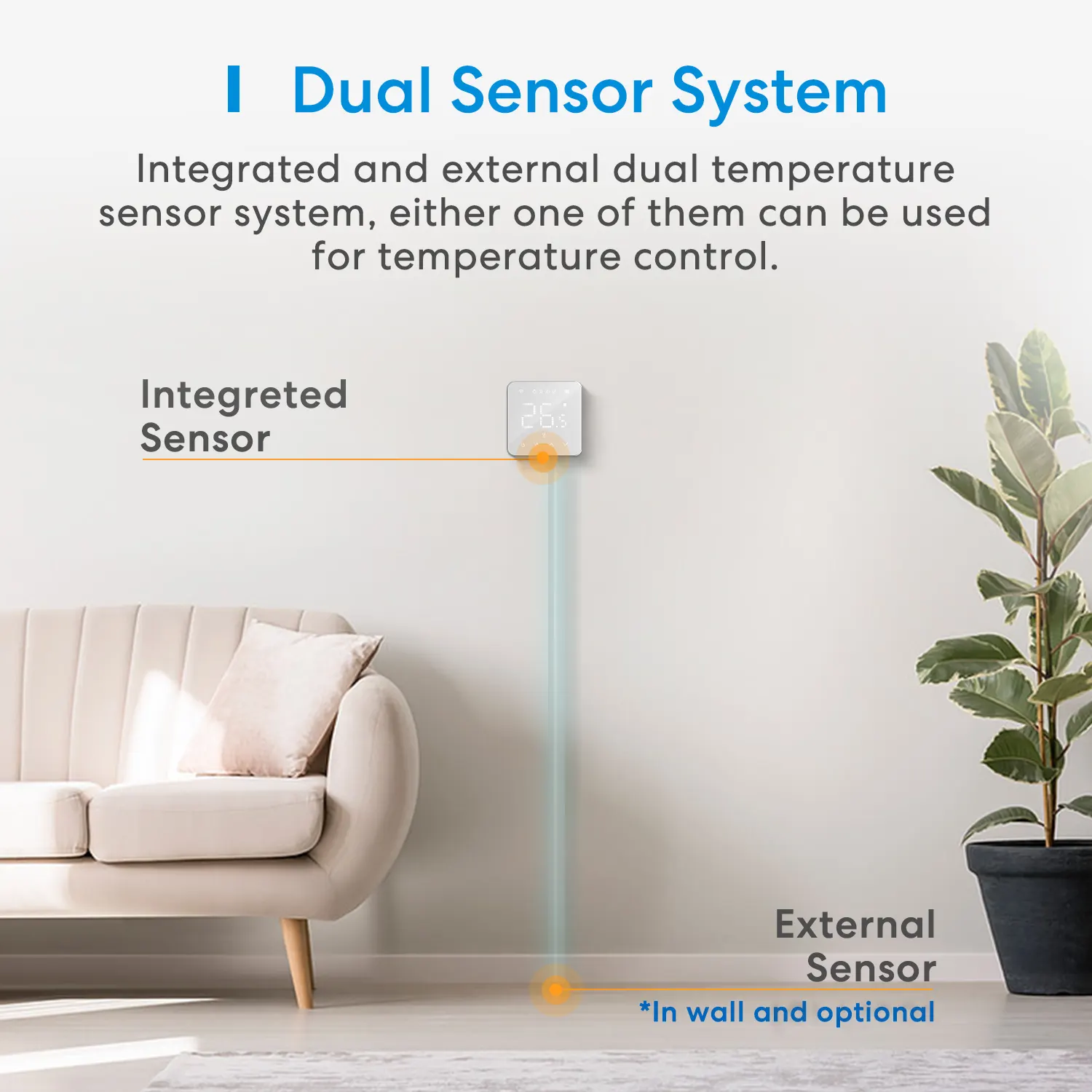 Termostat inteligent Wi-Fi MEROSS MTS200BHK(EU) cu suport Apple HomeKit, White - Imagine 5