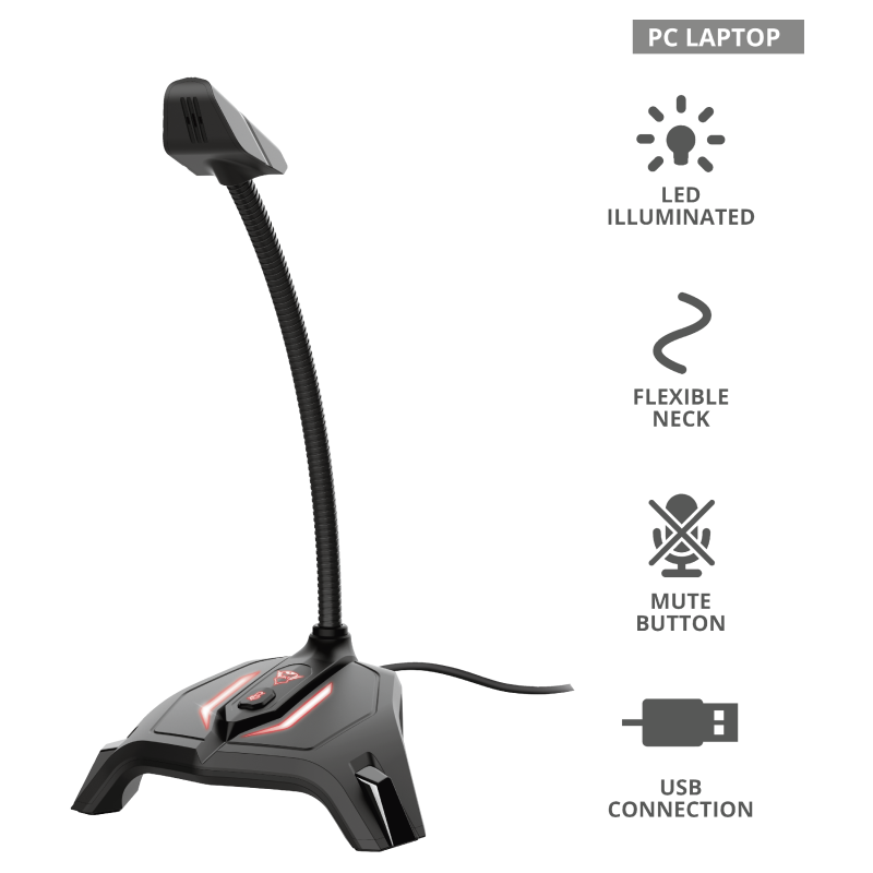 Microfon TRUST GXT 215 Zabi, Black - Imagine 4