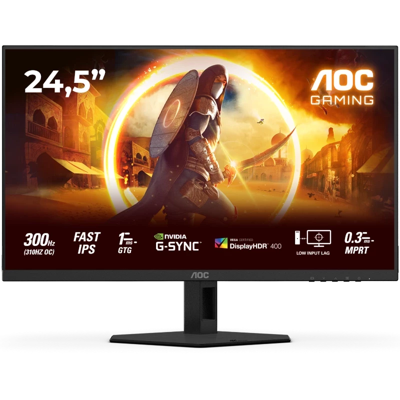 AOC Monitor Gaming LED AOC AGON 25G4SRE, 24.5" Full HD, 310 Hz, 0.3 ms, Black - IT-Fashion.ro