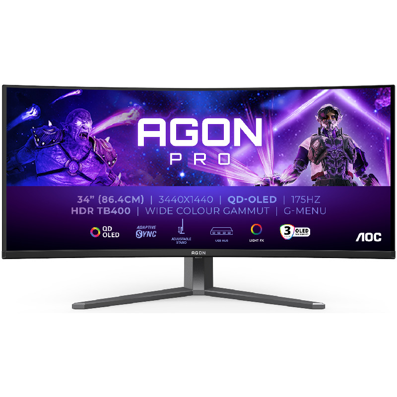 AOC Monitor Gaming Curbat AOC AGON AG346UCD, 34” UWQHD, 175Hz, 0.03 ms, Negru - IT-Fashion.ro