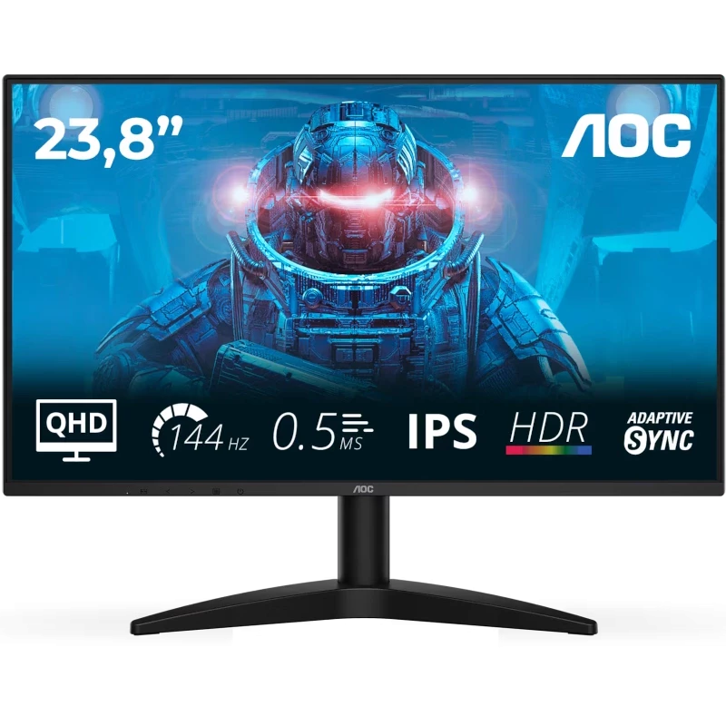 AOC Monitor Gaming LED AOC Q24B36X, 23.8" QHD, 144 Hz, 0.5 ms, Black - IT-Fashion.ro