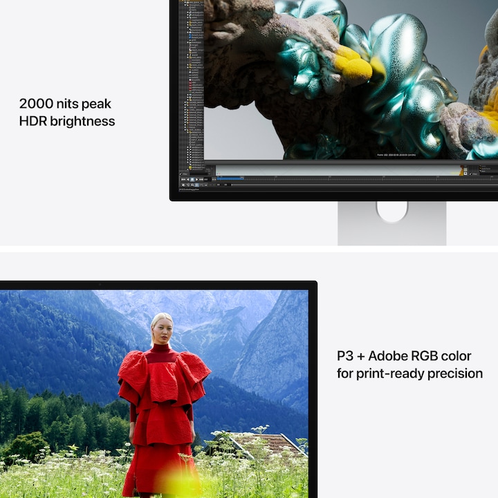 Monitor LED APPLE Studio Display XDR (2026) MFEL4RC/A, 27 inch, 5k, Sticla standard, Suport reglabil pe inclinare si inaltime, 120 Hz, Silver - Imagine 4