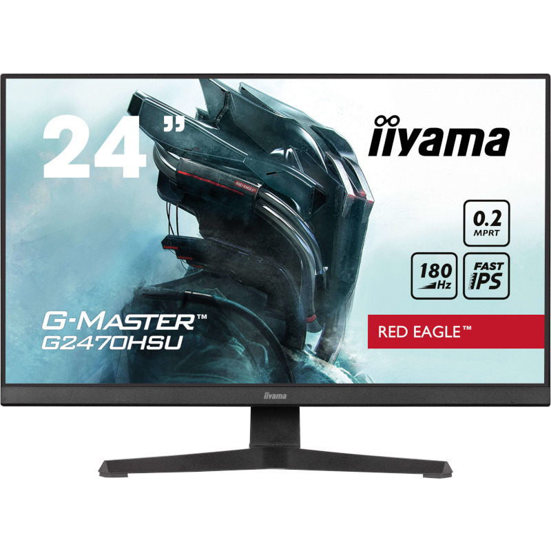 Iiyama Monitor Gaming IIyama Red Eagle G-MASTER G2470HSU-B6, 23.8” Full HD, 0.2 ms, 180 Hz, Negru - IT-Fashion.ro