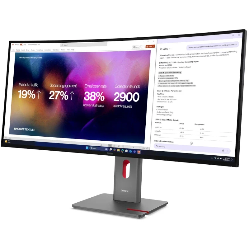 Lenovo Monitor Curbat LED LENOVO ThinkVision P40WD-40 64B4XAT1EU, 39.7" WUHD, 120 Hz, 4 ms, Eclipse Black - IT-Fashion.ro